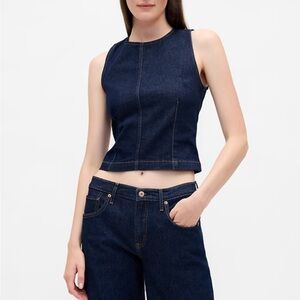 NWT GAP Denim Crop Shell Top